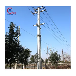 widely used 138KV 80FT galvanized iron electric steel pole electric pole accessories cross arm