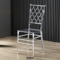 Chaise Napoléon en plastique PC Crystal pour hôtels, salles de banquet, mariages, auditoriums et activités extérieures, sans assemblage