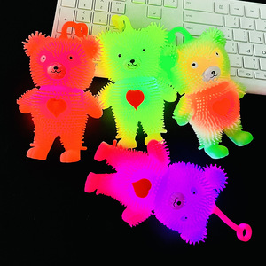 CHENXI Wholesale Silicone Sparkling Sticky Squishy Decompression Luminous Little Bear Puffer <b>Ball</b> for 5 to 7 Years Old Kids - Product Image 1