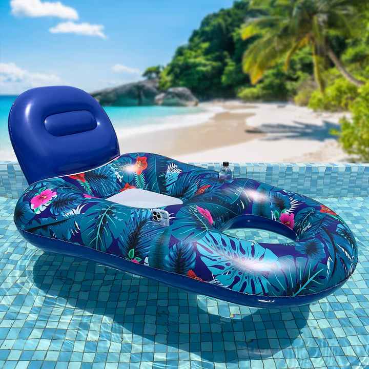 Sloosh Inflatable Tanning Pool Lounger Float Aqua Campania - Main Image