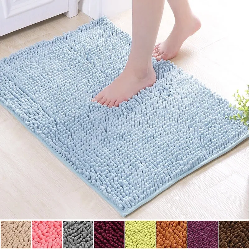 Großhandel versand bereit rutsch feste Plüsch teppiche, gut saugfähiges Badezimmer Chenille Badezimmer teppich matte //