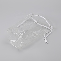 Conception personnalisée grande capacité écologique clair voyage rond baril cordon pvc sac cosmétique cylindre transparent trousse de maquillage