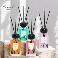 180ml Premium Reed Diffuseur Set Grande Taille avec Bouteille en Verre Minimalisme Couvercle en Bois l'air Est Frais et Désodorisé