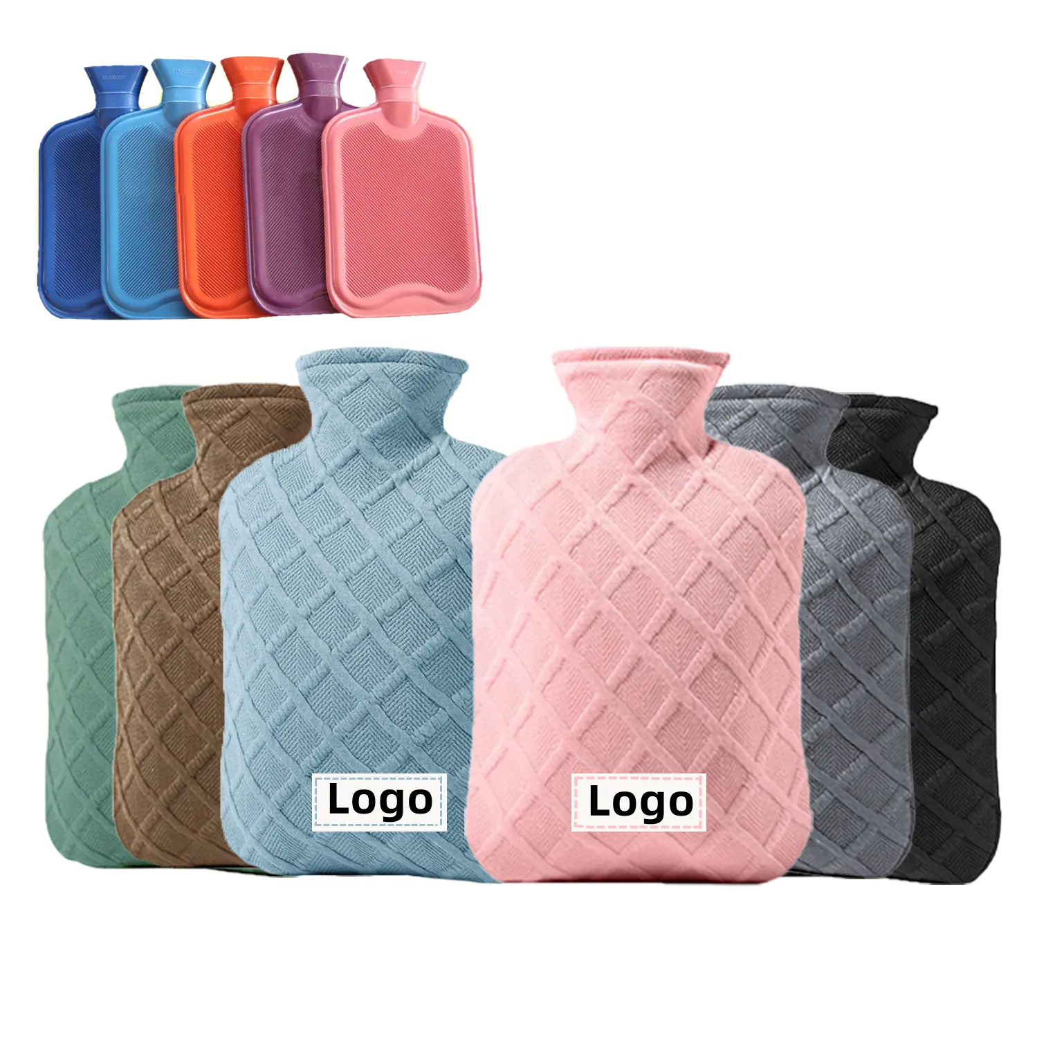 Custom Logo Wholesale High Quality 2000ml rubber Hot And Cold Water Bag Bottle With Cover