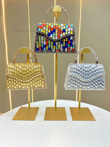 New Luxury Cross-border Trend Flap <b>Clutch</b> Bag Chain Strap Magnetic Buckle Rhinestone Decorations Polyester Material Tanjing - Product Image 4