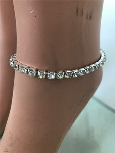 HOVANCI 4 Femmes Bijoux Mousseux Diamant De Rangée Simple de Chaîne De Tennis <span class=keywords><strong>Cheville</strong></span> Grand Strass Cristal Chaîne De Pied <span class=keywords><strong>Cheville</strong></span> <span class=keywords><strong>Bracelet</strong></span> - Product Image 6