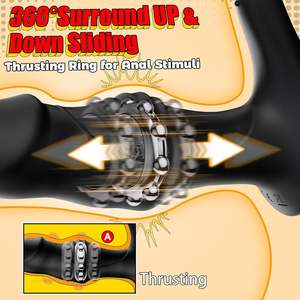 Massaggiatore Prostatico Vibratore Anale 6 in 1 Plug Anale 9 Modalità di Spinta e Vibrazione Giocattoli Sessuali Maschili Dildo Anello Fallico Controllo Remoto APP - Product Image 4