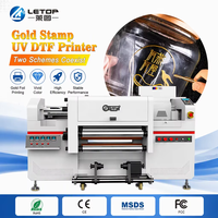 Imprimante jet d'encre automatique UV LETOP Factory 600MM pour étiquettes et autocollants, machine UV DTF rouleau à rouleau avec estampage à chaud
