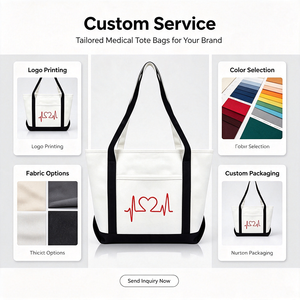 Borsa Medica Personalizzata per Infermiere in Stile Inglese, Resistente all'Acqua, in Tela di Cotone con Ricami, Borsa Utility Premium per Donne - Product Image 2
