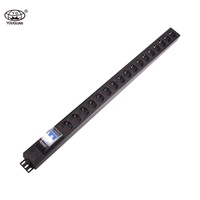 Unités de distribution d'énergie (PDU) 19 "1U 16A 7 voies Prises de type Schuko 1P Disjoncteur PDU Prises