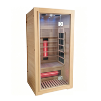 Poêle de sauna infrarouge lointain électrique moderne en bois massif de pruche pour 1 personne, design écologique pour appartement