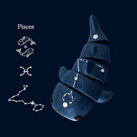 Vashine 3D-Gedruckte PLA Zwölf Sternzeichen Wal-Spielzeuge Kinder-Actionfiguren Tiere Öko-Material Spielzeuge Kinder-Sammlung