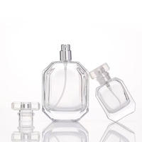 Botella de Perfume de Vidrio con Pulverizador, Vacía, de Lujo, Cuadrada, Recargable, 30ml 50ml 100ml, con Tapón de Goma y Serigrafía, Venta al Por Mayor
