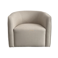 Fauteuil pivotant moderne entièrement rembourré à dossier incurvé - Fauteuil d'appoint pour chambre à coucher, appartement, extérieur et parc