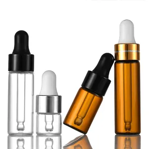 琥珀色数码印刷旅行尺寸香水样品瓶油测试仪瓶与滴管供应商