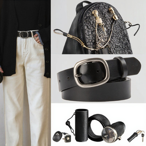 Nouvel arrivage de ceinture large pour femmes élégantes en cuir véritable avec fente ronde pour boucle en alliage - Product Image 2