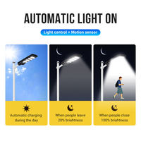 Farola Solar de Alto Lumen, Ahorro de Energía, Luces Solares Todo en Uno, Lámpara LED para Exteriores, Jardín, Carretera, 50W 100W 150W 200W
