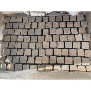 SHIHUI Custom Natural Stone Tiger Skin Quartzite Brick Pattern Driveway Paving Stone Mesh Paver Cobblestone For Street