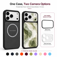 Coque de téléphone magnétique TPU+PC 2.0mm avec anneau de caméra détachable, boutons métalliques indépendants, toucher doux, personnalisable, imprimable