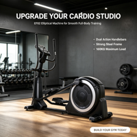 Elliptique pliable compact pour entraînement aérobie en intérieur, mouvement fluide, machine de fitness pour le remodelage corporel, idéal pour la maison et la salle de sport