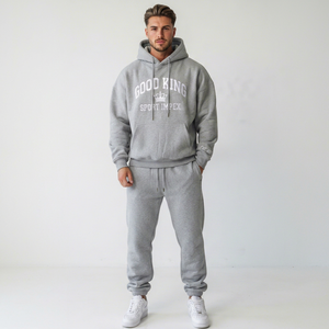 Conjunto Deportivo Personalizado para Hombre con Sudadera con Capucha y Pantalones Jogger, 100% Algodón, Ropa Deportiva Urbana de Dos Piezas - Product Image 1