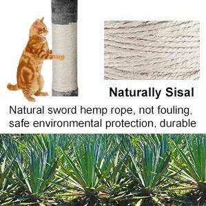 Menara kucing kayu Modern Multi-Level produk kucing hewan peliharaan lantai abu-abu tinggi dengan pohon kucing kayu Sisal - Product Image 4