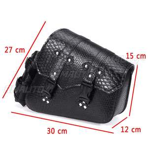 Alforjas para Motocicleta, Estilo Cocodrilo, Bolsas Laterales para Herramientas y Equipaje, Bolsa Lateral de Almacenamiento, Cuero PU Negro, Equipo de Protección Universal - Product Image 2