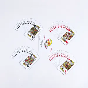 Cartes d'échecs en plastique étanche personnalisées en gros Version anglaise Jeu de poker publicitaire Fêtes de table enfants adultes