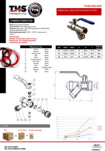 Válvula de Bola de Latón de 1 Pulgada con Filtro Integrado |   Cuerpo de latón de larga duración |   THS Thermostyle ® - Product Image 3