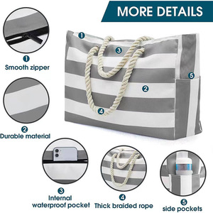 Custom Logo Waterproof Zipper Travel Crossbody Geometric Outdoor Beach Tote <b>Bag</b> <b>Large</b> Capacity <b>Canvas</b> Tote <b>Bag</b> - Product Image 6