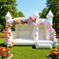 Château Gonflable de Luxe Blanc avec Piscine à Balles pour Mariages, Anniversaires, Événements, Entreprises, Vente en Gros, Personnalisable