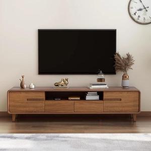 Meuble TV moderne en <span class=keywords><strong>bois</strong></span> brillant de luxe - Portes coulissantes, <span class=keywords><strong>console</strong></span> multimédia avec rangement, design écologique <span class=keywords><strong>et</strong></span> durable, pieds en métal, gain de place - Product Image 3