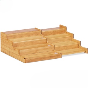 Factory Direct Customized Spice Jars Storage RacK <b>Shelf</b> Extendable Bamboo Four-layers Spice Rack - Product Image 3