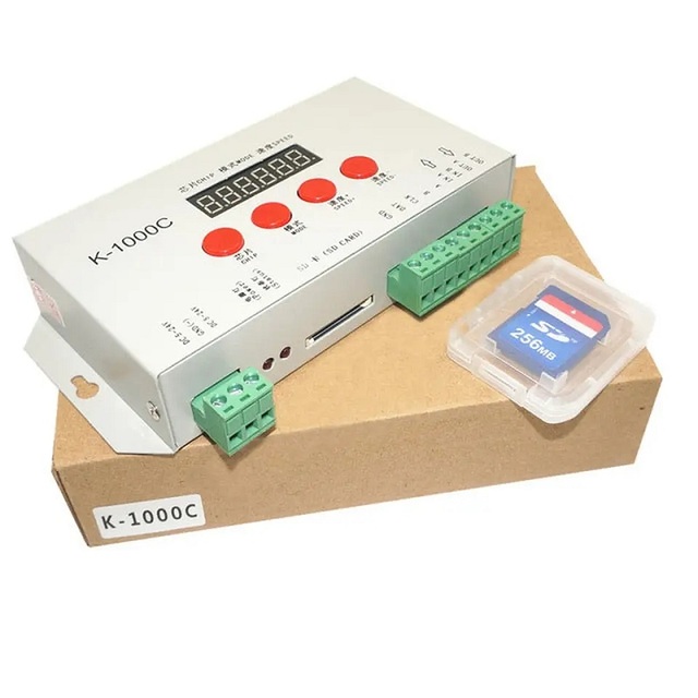 SD Card Pixel LED Controller K-1000C Original ws2812 SPI 2048 Pixels Programmable DMX DMX512 ws2811