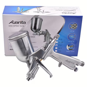 Pistola de Pulverización Neumática <span class=keywords><strong>Auarita</strong></span> F-3 <span class=keywords><strong>Mini</strong></span>, Boquilla de 1.0 mm, Vaso de 125 cc, para Pintura de Acabado de Automóviles y Lavado a Presión - Product Image 1