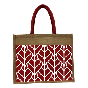Bolsos de Yute Rojos, Fabricante de Bolsos Novation de la India con Bonitos Estampados a Precios Accesibles - Product Image 3