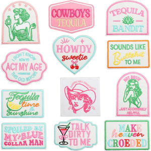 Western Cowboy Howdy kustom tambal bordir Cowgirl besi pada patch untuk topi jumlah besar DIY Applique lencana menjahit - Product Image 1