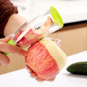 New Arrival Kitchenware <b>Gadget</b> Practical Stainless Steel Blades Pumpkin Fruit Vegetable Peeler with PP Container - Product Image 2