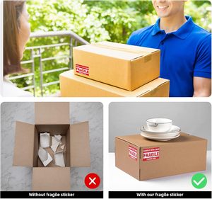Etichette Fragile 3 x 2 Pollici con Manico, 500 Adesivi Fragili <span class=keywords><strong>per</strong></span> Spedizioni e Traslochi, Adesivo Permanente di Grado Commerciale <span class=keywords><strong>per</strong></span> Vetro - Product Image 6