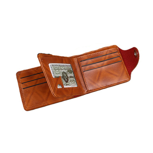 Men's Luxury Brown PU Leather <strong>Trifold</strong> <strong>Wallet</strong> Short Synthetic Leather Money Purses for One Hundred Dollar US100 Tri-fold <strong>Wallets</strong> - Product Image 2