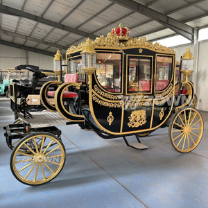 Calèche royale électrique noire et or pour mariage et défilés, design classique artisanal, batterie 60V 80A, roues robustes, personnalisable - Product Image 3