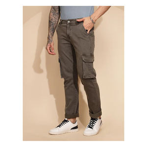Pantalones Cargo informales con estilo para hombre con patrón recto Ajuste cómodo Tela elástica fácil para uso diario Actividades al aire libre - Product Image 3