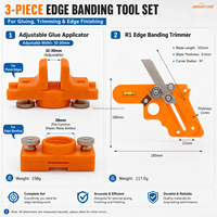 Ensemble d'outils de chantournage réglables 3 pièces 10-30 mm, applicateur de colle et coupe-bordures pour panneaux de bois, bandes de chantournage et fabrication d'armoires