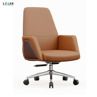 Chaise de bureau de direction ergonomique en cuir synthétique PU orange Chaise design moderne pour patron PDG ou directeur Offre Spéciale