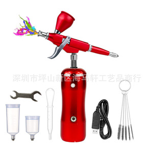 Ensemble d'aérographes avec pompe à air, alimentation par gravité, vitesse réglable, alimentation USB, pour travaux d'art, peinture de modèles - Product Image 2