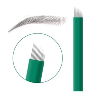 Aiguille verte de Microblading de Hadiyah Lame de sourcil aiguille de lame de Microblading de microlames