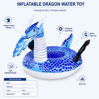 Piscine gonflable personnalisée en forme de dragon avec pistolet à eau, flotteur gonflable double place pour bataille aquatique, idéal pour les fêtes au bord de la piscine