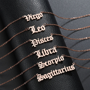 Collar de Acero Inoxidable Chapado en Oro de 18K y Plata, Antideslustre, con Signos del Zodíaco en Estilo Gótico Antiguo, Joyería de Moda para Mujer - Product Image 5