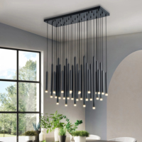 JYLIGHTING Luminaire suspendu moderne pour hôtel, salon, escalier, salle à manger, décoration de plafond, tube en acier inoxydable de luxe