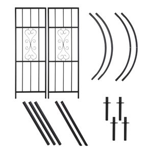 Arche de roses avec portail en fer thermolaqué, décoration de porte, treillis, <span class=keywords><strong>grille</strong></span>, aide à la grimpée <span class=keywords><strong>pour</strong></span> les roses, plantes, support de fleurs - Product Image 3